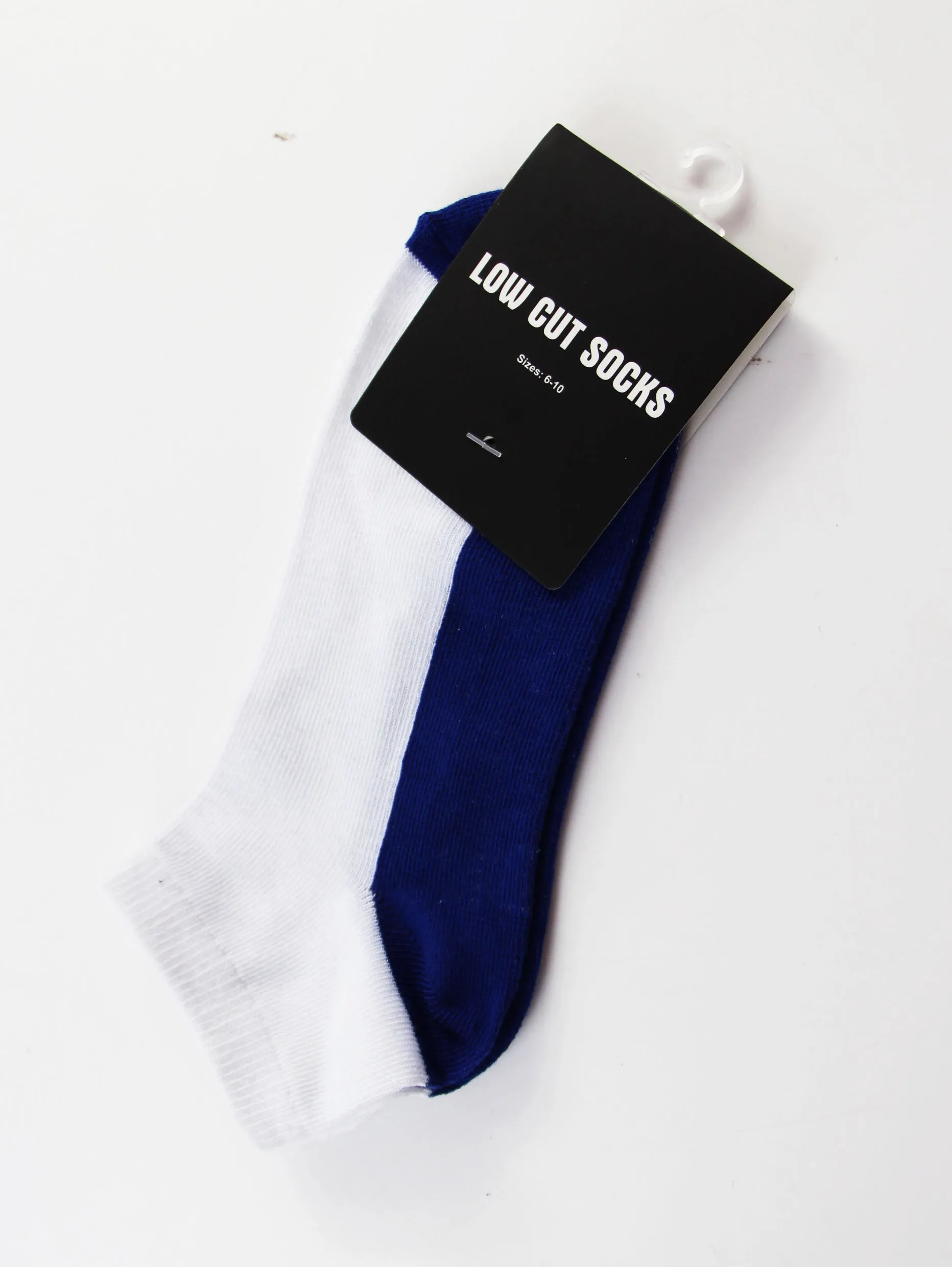 1 x Mens White & Blue Low Cut Socks