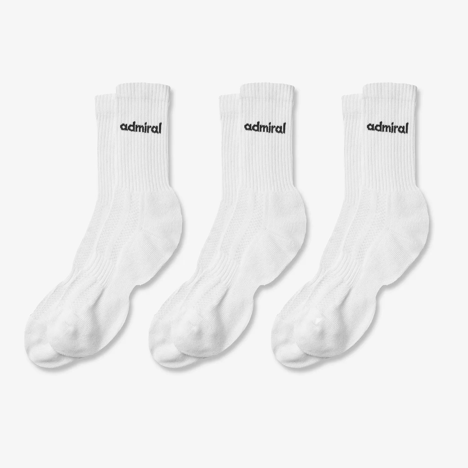 Admiral Sports Socks 3-Pack - White