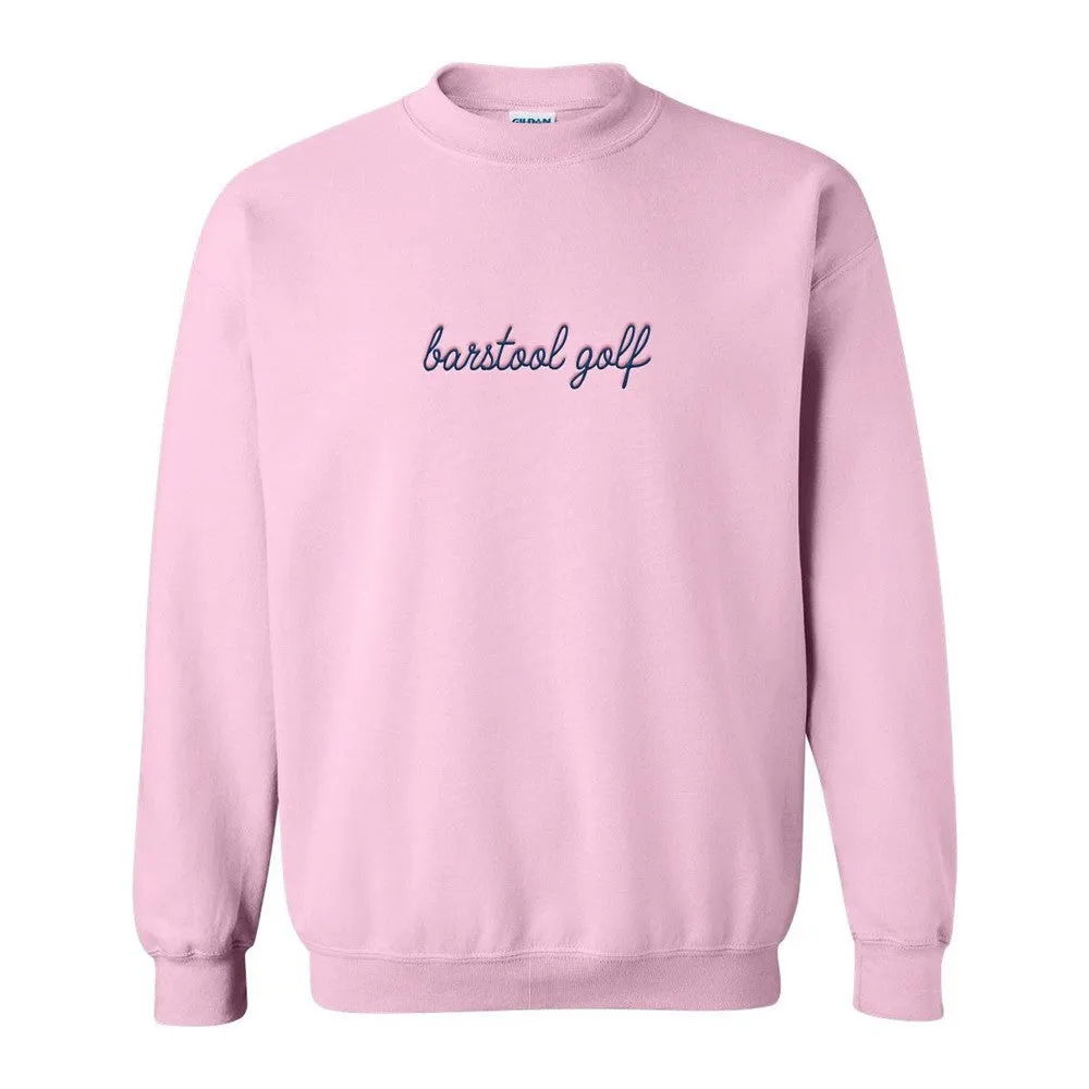 Barstool Golf Script Embroidered Crewneck