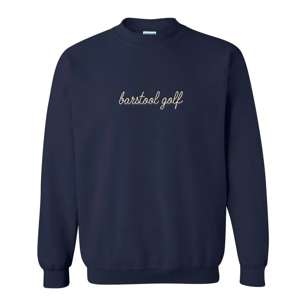 Barstool Golf Script Embroidered Crewneck