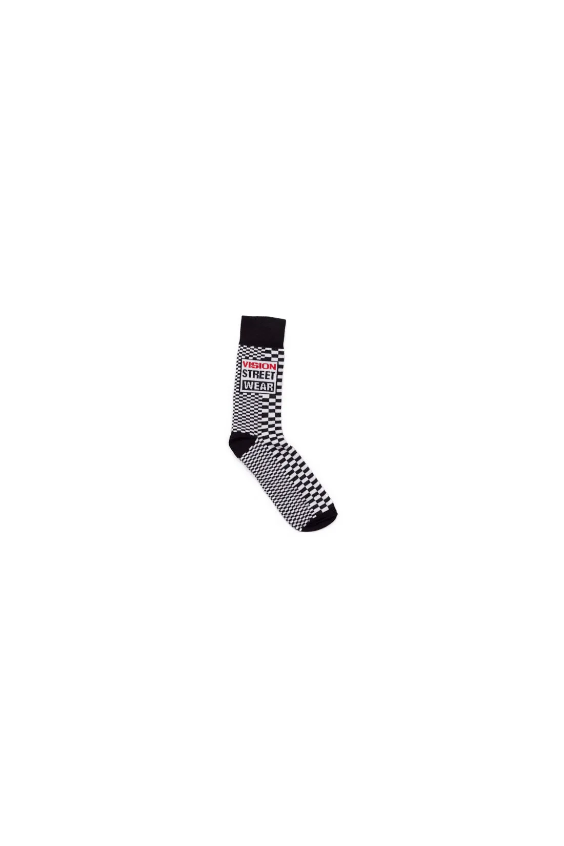 Broken Checks Pattern Sports Socks - Black/Ivory