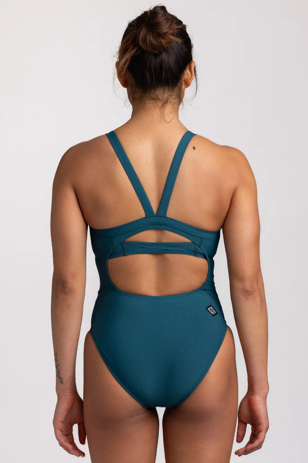 Caroline Swim Onesie - Peacock