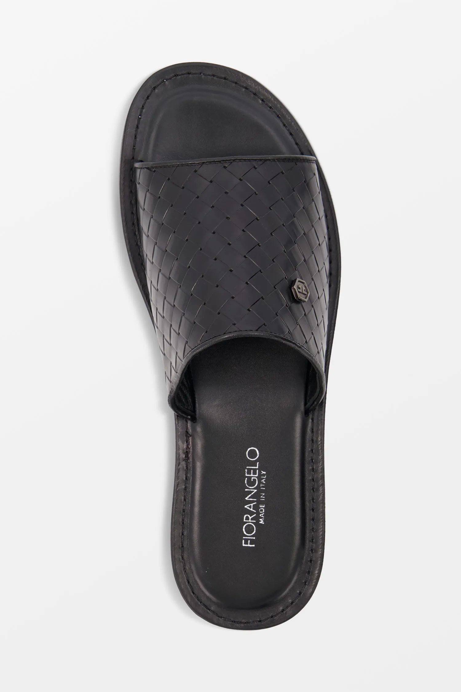 Fiorangelo Black Leather Slides