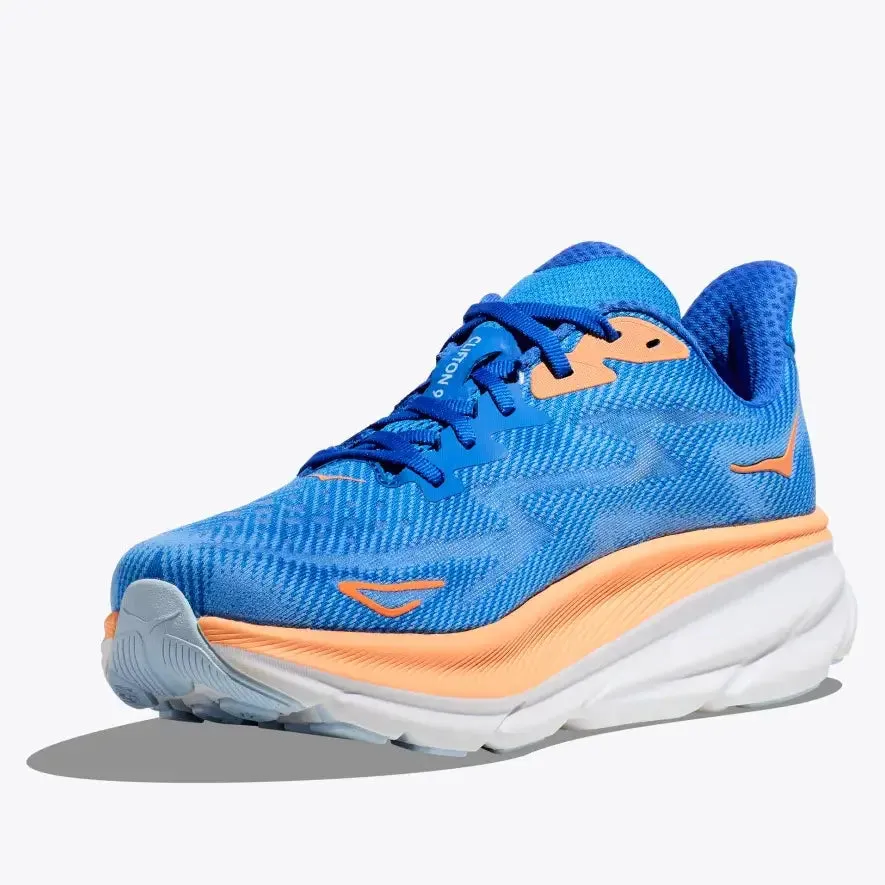 Optimized title: Hoka One One Clifton 9 Running Shoe - Coastal Sky/All Aboard Blue