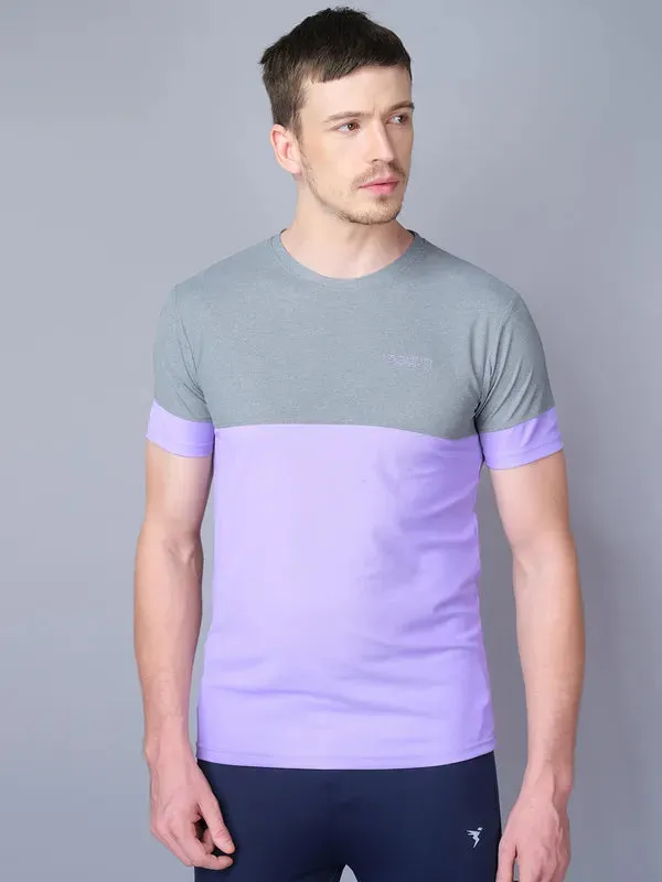 Men Colorblock Slim Fit Crew Neck T-shirt with TECHNO GUARD