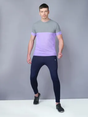 Men Colorblock Slim Fit Crew Neck T-shirt with TECHNO GUARD