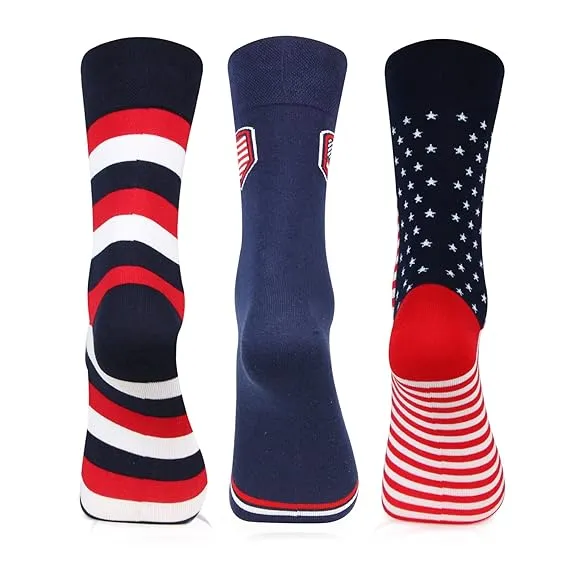 Men's American Print Luxurious Formal Socks - Pack of 3