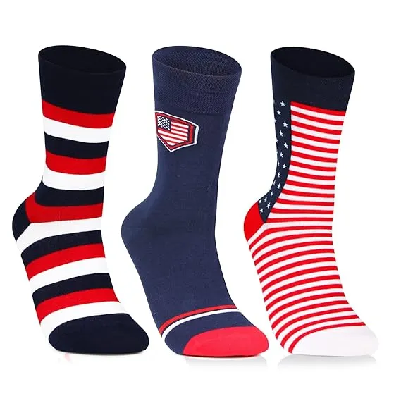 Men's American Print Luxurious Formal Socks - Pack of 3