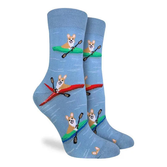 "Corgi Kayaking" Crew Socks by Good Luck Sock