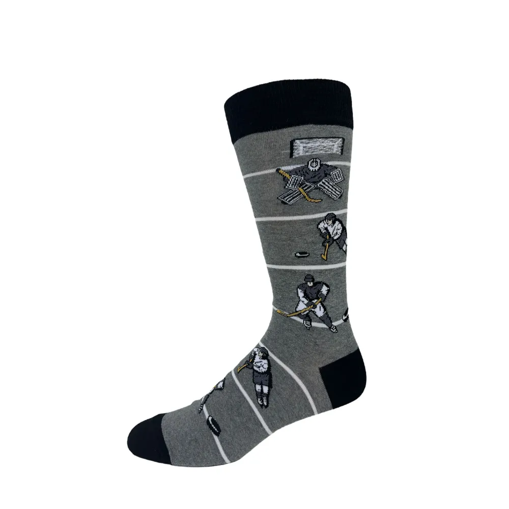 "Hockey" Cotton Socks by Crazy Toes - Large