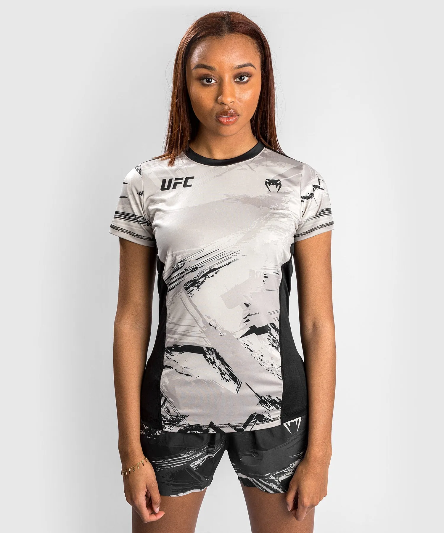 UFC Venum Authentic Fight Week 2.0 Dry Tech T-Shirt - For Women - Sand/Black