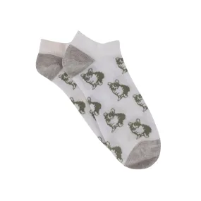 Women's Corgi Dog Cotton Trainer Socks