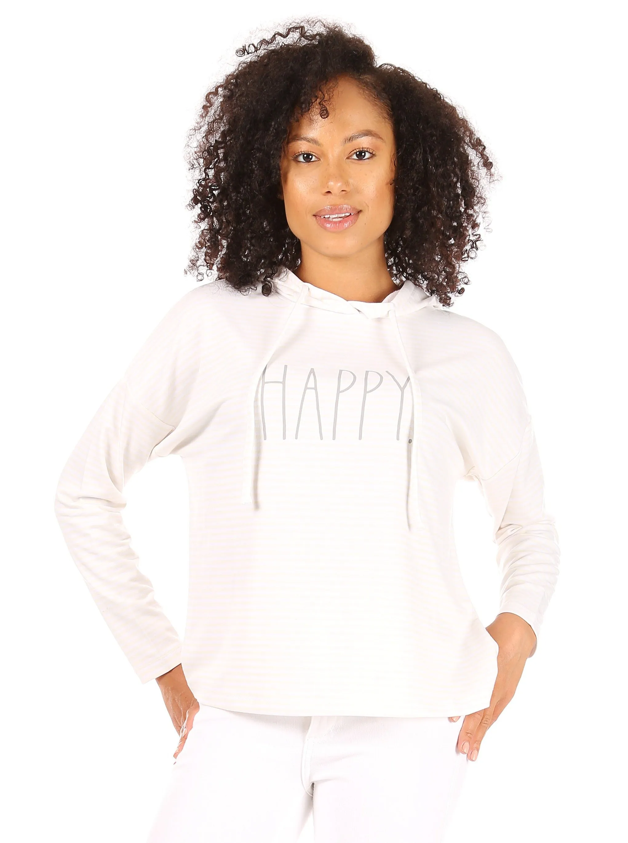 Women's "HAPPY" Slim Fit Pullover Fashion Hoodie